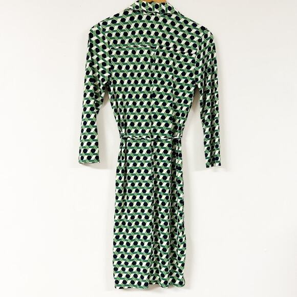 MERONA Dress Womens Size XS Green Mod Retro Disco Style Stretch - Picture 2 of 5